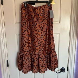 Nordstrom A-Line Skirt in Brown and Black